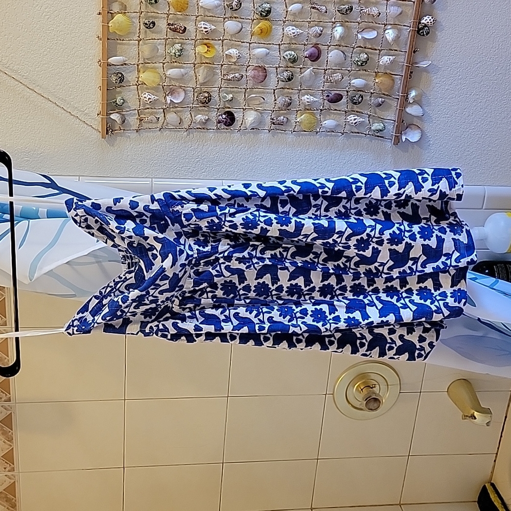 Floral/Bird Print Royal Blue Summer Dress